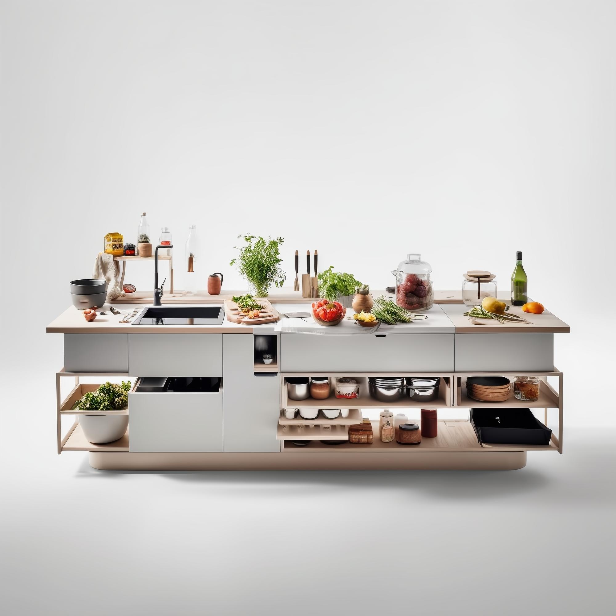 Studio cucina con banchi e attrezzature
